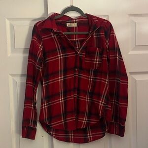 Hollister Red Plaid Button-Down Shirt